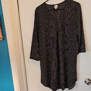 Black and White Striped Women's Tunic